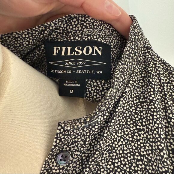 [Filson] Black & White Floral Button Down - Size Medium - Picture 3 of 5